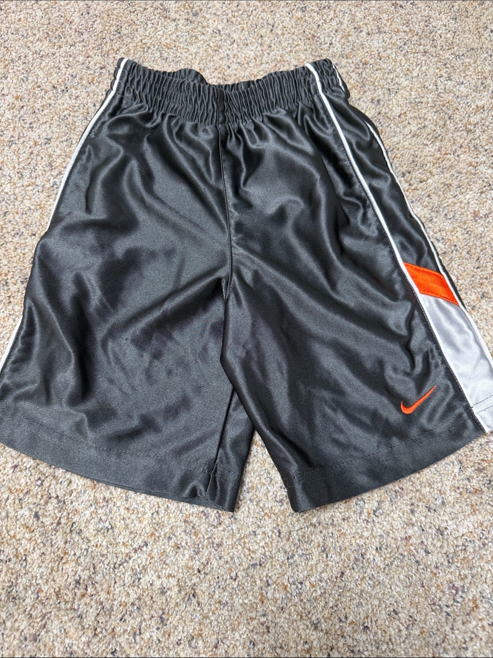 Nike Black Athletic Shorts with Orange and Silver Accents